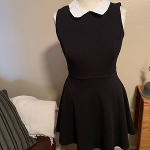 Hot Topic black a-line dress with white collar S